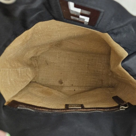 Fendi Vintage Zucca Tote Bag In Black Nylon And Leather Monogram - Picture 11 of 16